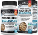 Magnesium Bisglycinate Chelated Supplement - Al Absorption Magnesium Supplement for Muscle, Bone & Joint Support, Non-Laxative, Erabat Buffered, Ez-GMO, Gehienezko Bioavailability - 360 kapsulak