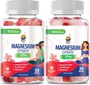 Gummies de magnésio para adultos - 500mg e Gummies de magnésio para adultos - 100mg. Calm Magnesium Chews - Magnesium Citrate Chewable Supplement for Mood & Muscle Support