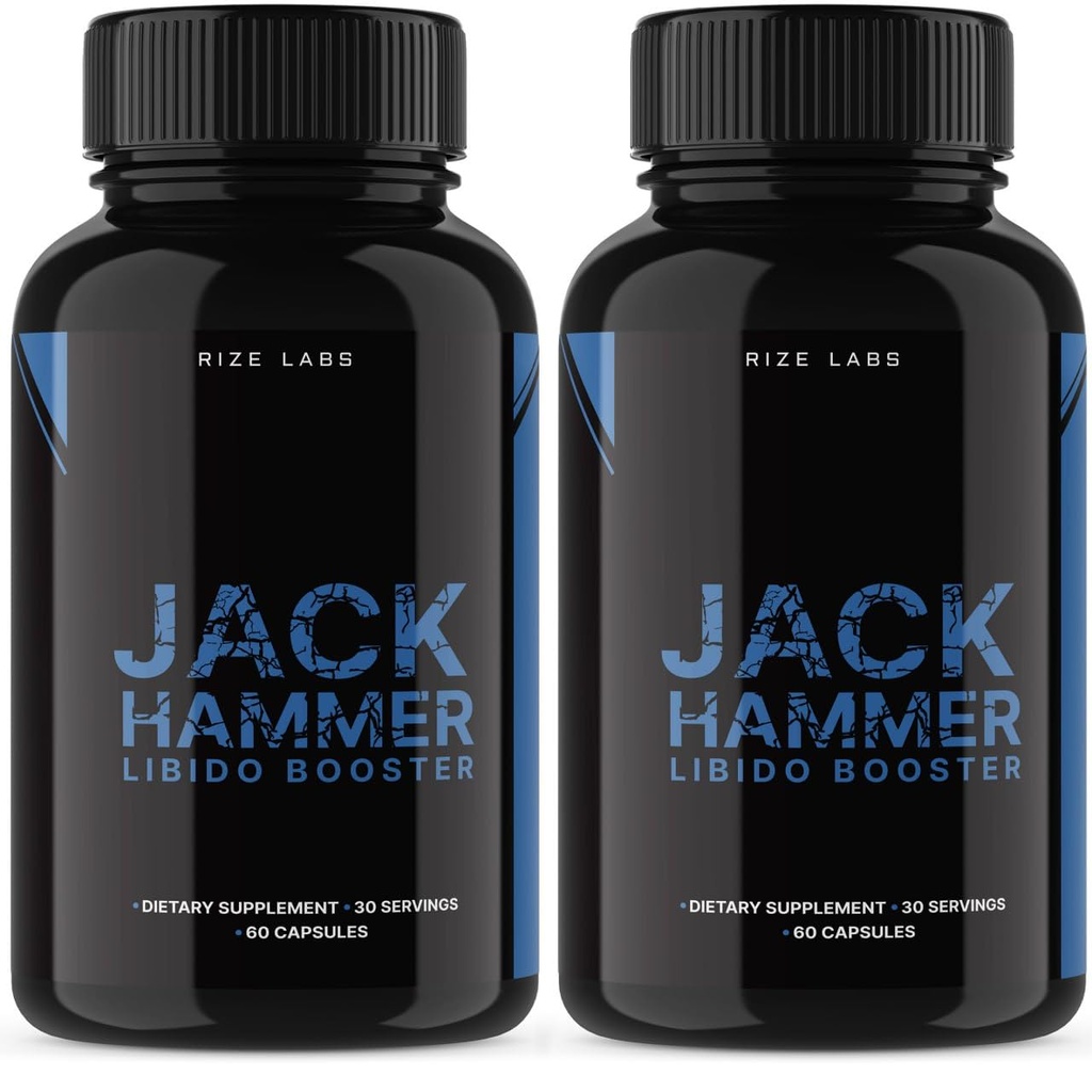 rize labs - Jack Hammer Libido Booster Supplement for Men, Powerful All Natural Formula to Improve Performance (120 Capsules)