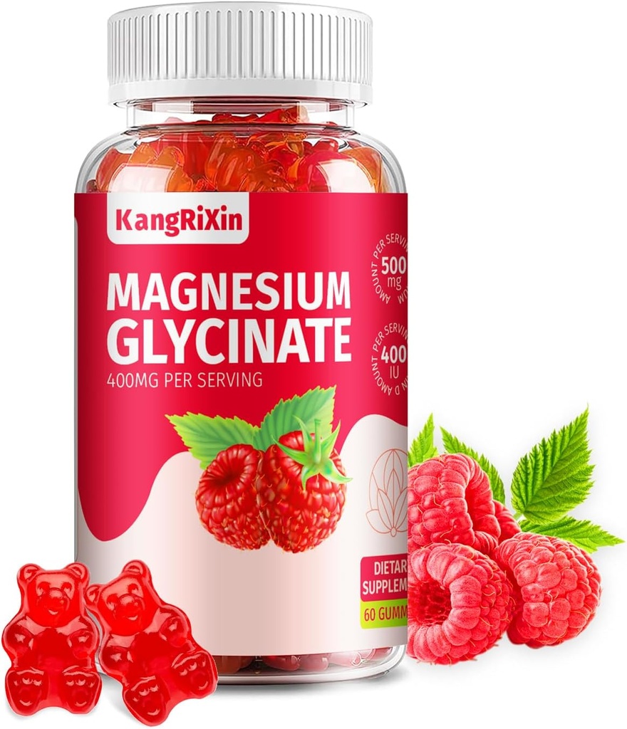 Magnesium Glycinate Gummies - סוכר חינם מגנזיום תוספי למבוגרים וילדים, גבוה Absorption Magnesium Gummies Gelatin חינם (60 Count (Pack of 1))