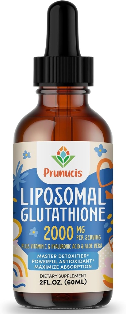 2000MG Liposomal Glutathione Liquid, %98 Aborpsiyon, Active Form L-Glutathione Supplement, Vegan Dostu, Immune System, Aging Defense, Detox, 2 FL.OZ