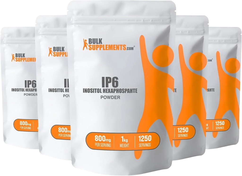 BulkSupplement.com IP6 Recember - Inositol Hexphosphate, IP6 Supplement - Inositol Supplement for Immun, Glute free, 800mg ต่อการให้บริการ, 5kg (11 lbs) (Pack of 5).