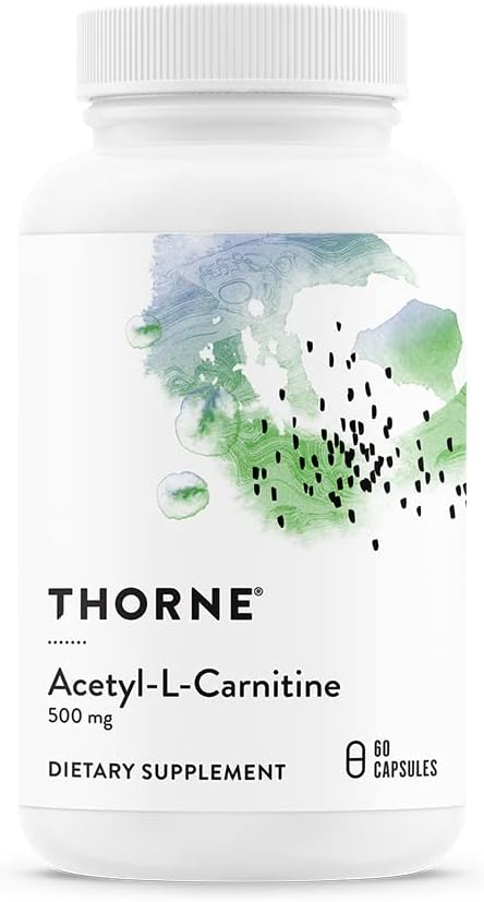 THORNE - Acetyl-L-Carnitine - 500 mg - Supports Brain Function & Healthy Nerve Sensations in The Hands & Feet* - Gluten, Dairy & Soy-Free - 60 Capsules