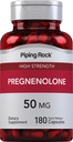 Piping Rock Pregnolone 50 mg 180 kapsler  Hormone Hormon støtte supplement | Ikke-GMO, Glutenfri