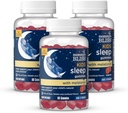 Mamuśka Bless Kids Sleep Gummies z Melatonin, Wsparcie naturalnego procesu snu, Wiek 3 Lata dla dorosłych, Strawberry Flavor, 1G cukru, 60 Gummies (Pack of 3)