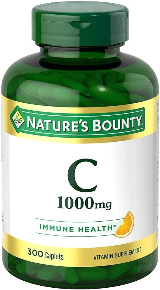 Gamtos Bounty Vitaminas C 1000mg, Palaiko imuninę ir antioksidantą Sveikata, Vitamino C papildymas, 1 per dieną, 300 Vegetariškų kapsulės