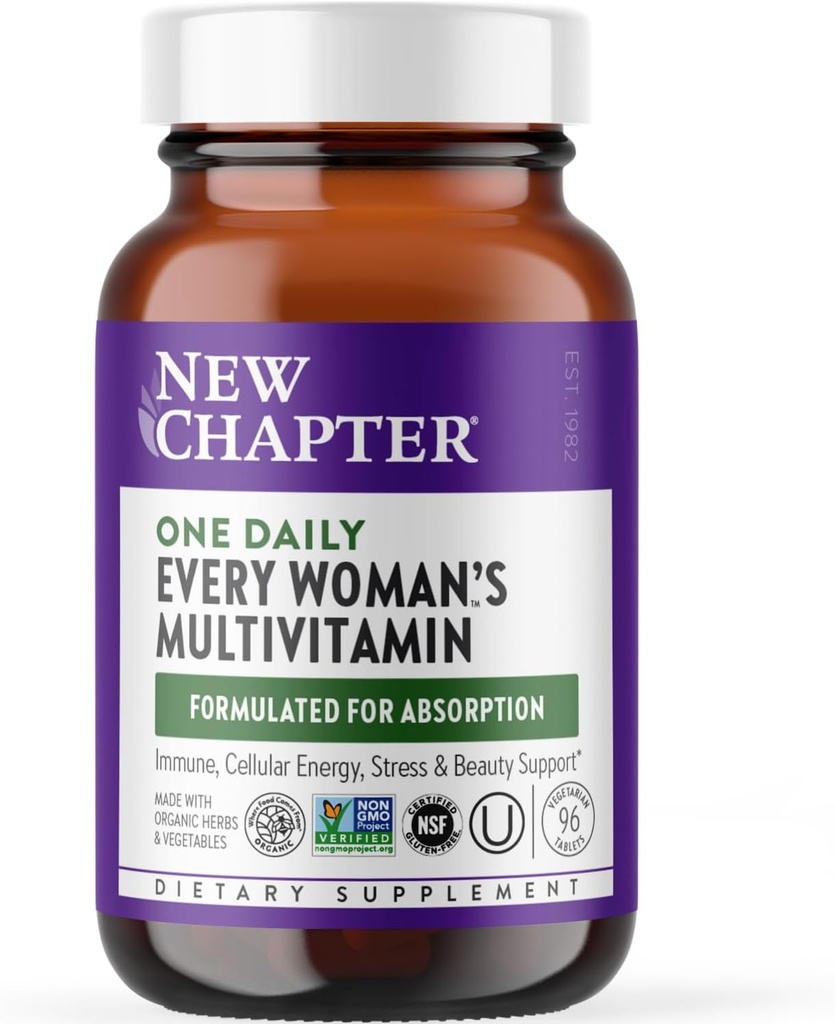 Nuevo capítulo Multivitamínico femenino para inmune, belleza + apoyo energético con 20+ Nutrientes - Un diario de cada mujer, suave en el estómago, 96 cuenta