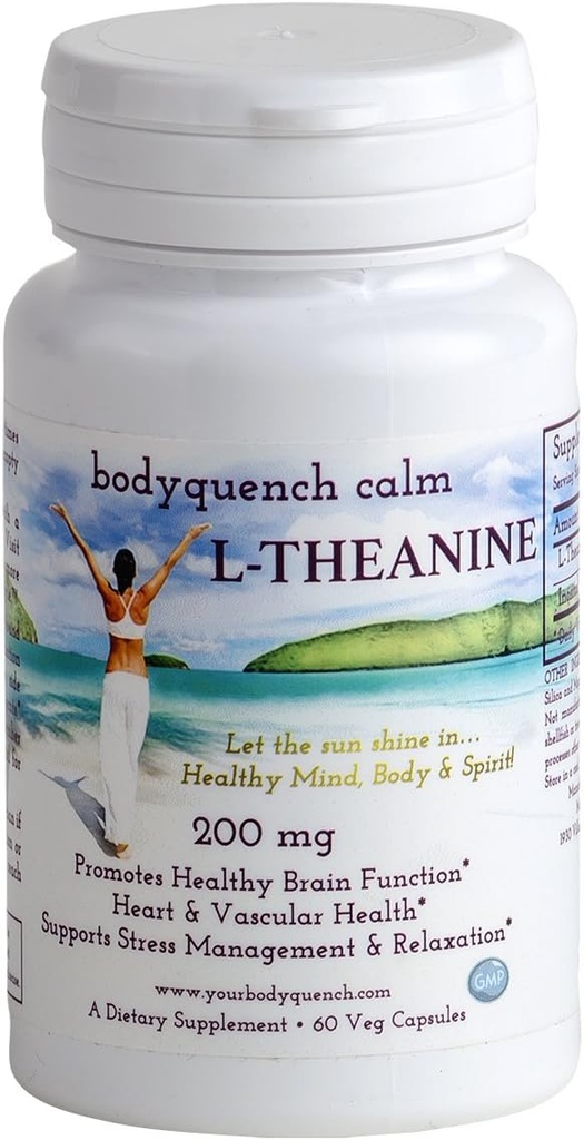 L-Theanine – High Potency 200 mg per Service + 100 mg Inositol Stres Yönetimi ve Rahatlama, Kalp ve Beyin Sağlığı, 60 Veg Capsules