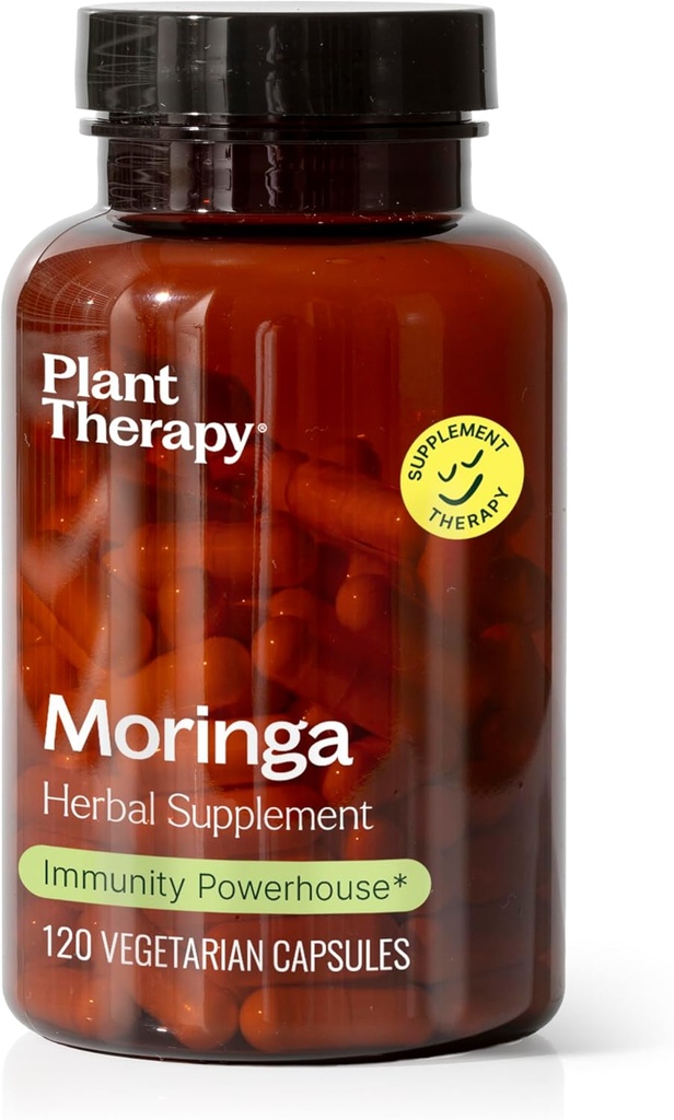 Plantterapi Moringa Herbal Supplement Capsules, stöder helkroppslig Wellness, Energizing & Immune-Supporting, Naturally Nutritious, 120 Vegetarian Capsules (4 Month Supply), Made in the USA