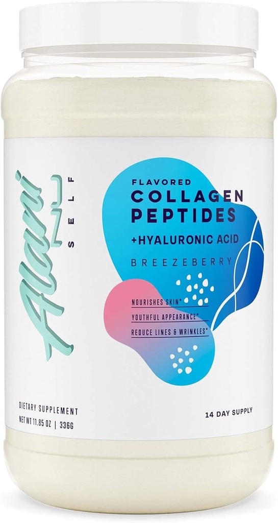 Alani Nu Collagen Peptides Powder BREEZEBERRY 18g 蛋白质 支持骨、皮肤和钉状健康 女性 80mg Hyaluronic Acid → Gluten Free → 糖 14 服务