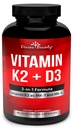 Divine Bounty Vitamin K2 (MK7 & MK4) with D3 Supplement - Vitamin K & D as MK-7 100mcg, MK-4 500mcg, and 5000 IU Vitamin D3 3-in-1 Formula - Bone and Heart Support - 90 Non-GMO Vegetarian Capsules