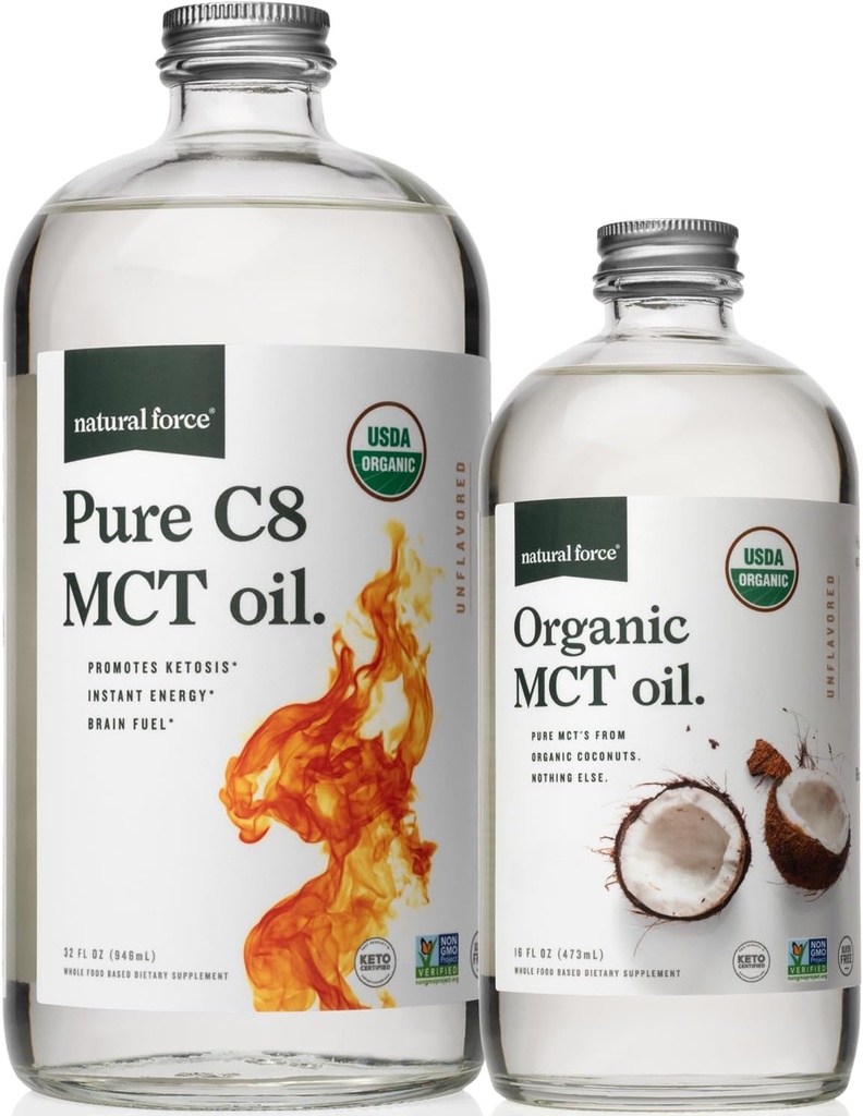 Natural Force Organic Pure C8 + Organic Full Spectrum MCT Uleiul de măsline 