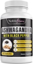 Ashwagandha orgánica con pimienta negra para la absorción imporizada. Resistente al estrés, aumenta los niveles de energía y apoya la mejora de la memoria- 650 Mg 60 cápsulas