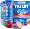 Nuun Sport Elektrolītu tabletes ar magniju, kalciju, kāliju, hlorīdu un nātriju, bez glutēna un vegānu, jauktiem uzlējumiem, 4 iepakojumi (40 Servisi kopā)