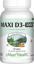 Maxi Health Vitamin D3 1000 IE Dietary Supplement - Lätt att svälja - Odorless & Tasteless - Stöder Calcium Absorption, immun hälsa och benhälsa hos vuxna kvinnor och män - 90 tabletter