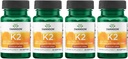 Swanson Natural Vitamin K2 (Menachinon-7 van Natto) 50 mcg 30 Sgels (4 Pack)