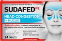 Sudafed PE-hodet Congestion + Mucus Relief-tabletter for Sinus trykk, kongessjon, og hodepine, ikke-Drowsy Decongestant med Acetaminophen, Guaifenesin & Phenylephrine HCI, 24 ct
