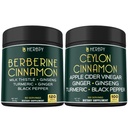 Herbpy Bundle 7in1 Berberine Supplement 1010mg/serving (120 Count 60 Servings) & 6in1 Premium Ceylon Cinnamon Capsules 755mg/serving (100 Count 100 Servings)