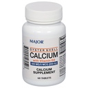 Major Oyster Shell Calcium with Vitamin D3 500 mg / 5 mcg (200 IU) - Calcium Supplement - 60 Tablets