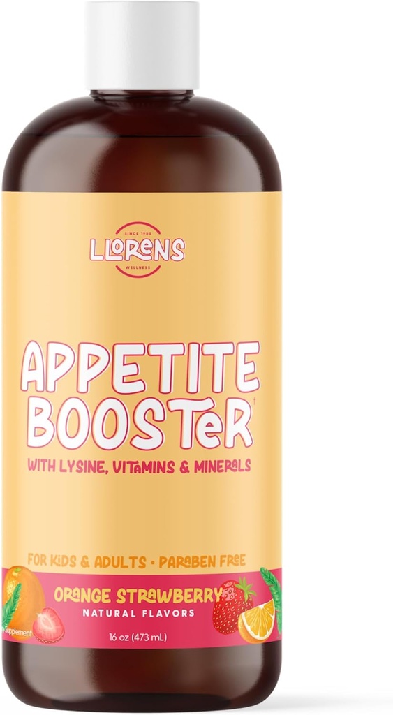 Appetite Booster Weight Gainer för barn, 16 Fl Oz, Natural Orange Strawberry av Llorens Wellness