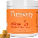 Longevity Hund Multivitamin 11-i-1 daglig Chews kylling flavored med flaksfrø, 60 greve, støtter Hip og felles helse, immunsystem, hud og coat, hjertehelse, energi og vitalitet