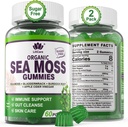 (2 Pack) Sea Moss Gummies - Irish Sea Moss Gummies for Adults & Kids - Avancerad Superfood Seamoss Supplement med organisk Bladderwrack & Burdock Root Extract, ACV för Daily Immune, Gut Cleanse, Vegan