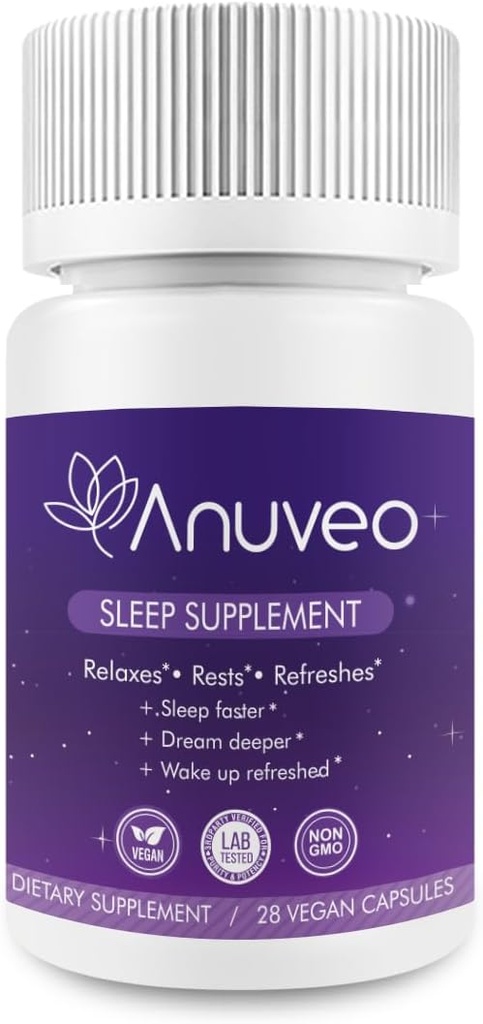 Natural Sleep Aid | Non-Habit Forming | Herbal Sleep for Better Sleep with Valan, Melatonin, Magnesium ו- Ashwagandha | כדורי שינה למבוגרים (28 קפסולות טבעוניות)