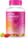 Pink Stork Detox Gummies, Apple Cider Vincious Gummies med Ginger til at hjælpe støtte Bloating, Gut Sundhed og fordøjelse, Chewable ACV Gummies - 44 Greve, 1 pakke, 0,3 pounds