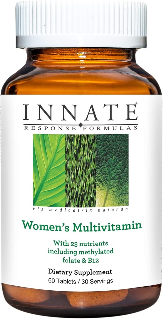 INNATE Response Formulates Naiset...s Multivitamiini - Päivittäinen monivitamiini naisille - Vitamiinit B12, B6, ja D3 - Sisältää metyyli Folaatti - valmistettu ilman 9 ruoka-allergeenit - 60 tablettia (30 tarjoilua)