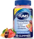 TUMS Kẹo cao su cắn để cứu trợ tim bị đốt cháy, giảm cân và tiêu hóa axit, bột trái cây đã được định trước - 50 lần