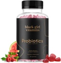 Black Girl Vitamins - Probiotiska Gummies för Digestive Health och Immune Support, Gluten-Free Vitamins, (Raspberry-Watermelon), 60ct