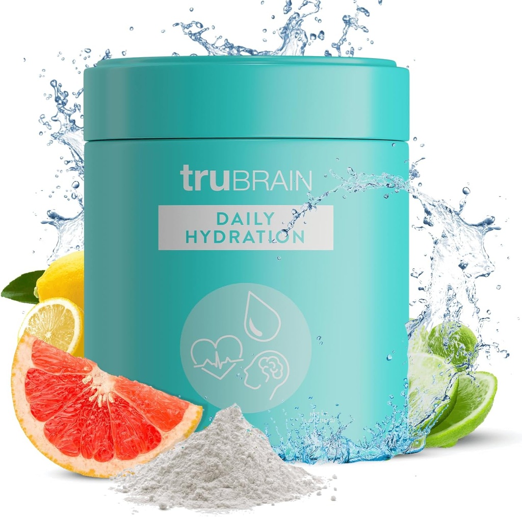 TruBrain diaria Hydration - Mellorar o foco e enerxía con suplementos electrolíticos. Mantéñase alerta e alerta!