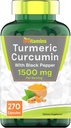 tnvitamins Curcumine curcumine gélules avec poivre noir de 1500 MG - 270 capsules en vrac - 3 mois d'approvisionnement!