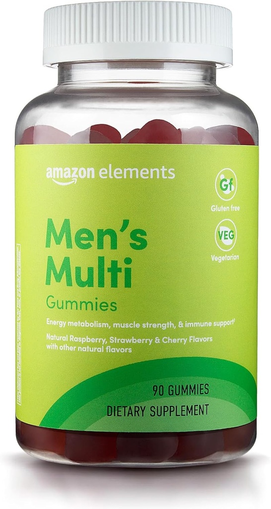 Elementai - Men 's Organic Multivitaminų, 90 Gummies (3 Gummies per Serving), Vegetarian, Gluten free, Sertifikuotas Ekologiškas (Anksčiau Rewly)