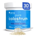 Zena Nutrition Bovine Colostrum Powder Supplement, 1000mg Pure Colostrum, Supports Immune and Digestive Health, Promotes Gut Health, Keto, Gluten Free, Fat Free, Grass Fed, Unflavored, 30 Servings