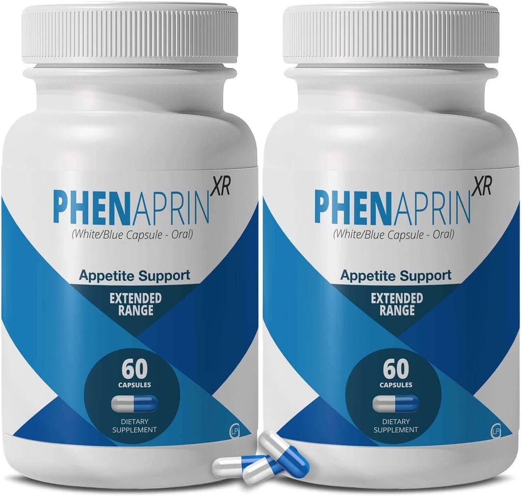 PhenAprin XR Appetita removeant Piells - 2-Pack, Metabolisme Boonding, Pesos Loss per Dones i homes, 120 Blue/Blaques