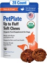 PetPlate to Fluff Soft Chews for Dogs, Skin & Coat Support, USDA Organic Supplement, Təhlükəsiz, Human-Grade, Salmon Oil və Biotin daxildir, Pet materialları (1, 9.8 Ounce)