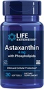 生命延伸 Astaxanthin with Phospolipids – 抗氧化剂支持,眼部健康 – Algae-Derived – Gluten-Free, Non-GMO – 30 Softgels (英语).
