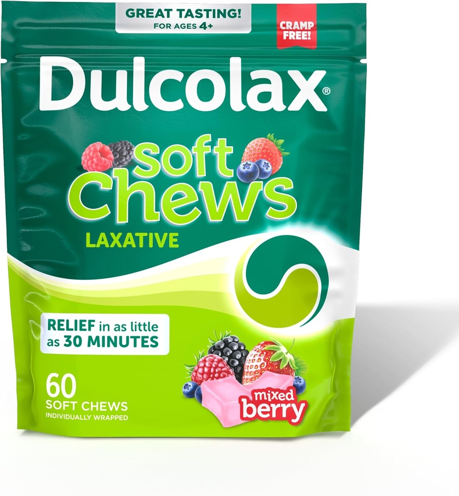 Dulcollax Saline 含盐软化菜, Gentle Contipation Relief, Mixed Berry Flavor, 镁1200 mg, 60 mg