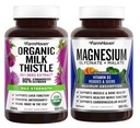 FarmHaven Milk Thistle Capsules & Magnesium Glycinate & Malate Complex w/Vitamin D3