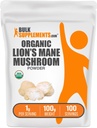 Bulk Supplements.com Sư tử sinh học Mane Mushroom Powder - Lions Mane Powder, Mushroom Appance - Vegan & Gluten Free, 1g cho mỗi dịch vụ, 100g (1,5z) (Pack of 1)