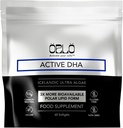 Orlo DHA - Vegan DHA dodatek (EPA & DHA) - Omega 3 Fish Oil & Krill Alternative - Plant- Based Omega33 Algae Oil - Brain & Heart Support (60 Mini Bezproblémové Softgels)