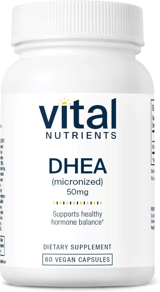 维他命营养学家 DHEA 50mg → Vegan Micronized DHEA 补充 女性和男性 → 支持Hormone平衡 → 支持糖和矿物的健康代谢 → Gluten,乳品,Soy Free → 60 Capsules