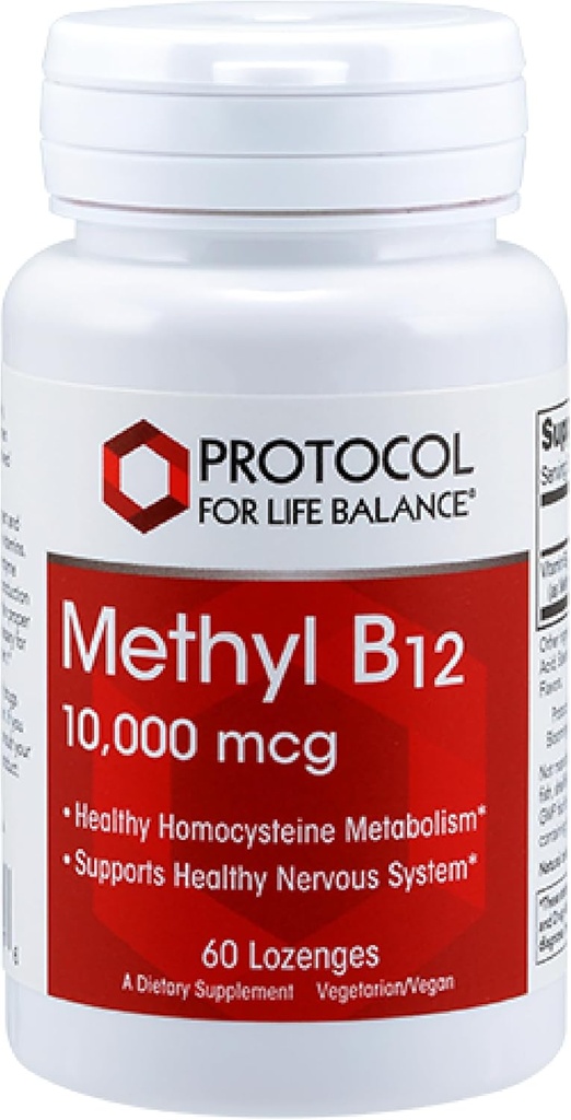 Protokol methyl B12 10,000mcg - Vitamin B12 - Energetická podpora a dodatek k mozku - 60 Lozengů
