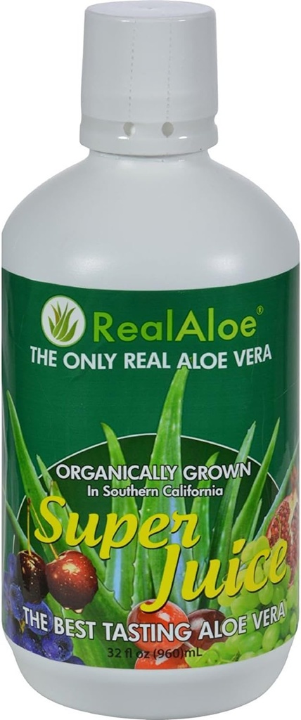Prawdziwy Aloe Aloe Vera Super Juice - Organicznie dorosły - No Bitter Taste - 32 fl oz (Opakowanie 4)