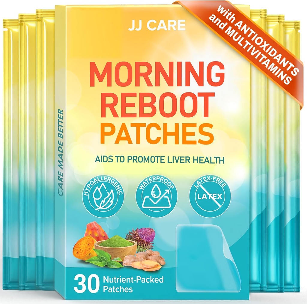 J CARE Morning Reboot Patch 30 pc, banaka garbitua (7 pcs B12 Patches), Wake Up with Ease, Skin-Friendly & Best for Bachelorette Partys