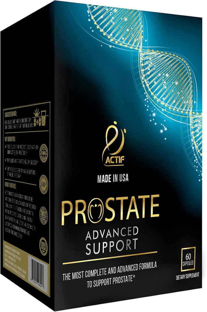 ACTIF Prostate Advanced Support with 20+ Factors, Complete Support for Urinary Health and Prostate - 60 Kapsule, Made in USA, Non-GMO
