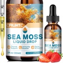 Sea Moss Liquid Drops Papildinājums, Irish Sea Moss with Soursop Black Elderberry Ashwagandha Burdock Root - Multivitamīni Seamoss Šķidrie Drops Atbalsts Antioksidants, Imūns, Ādas Gut Health, 2 Fl Oz