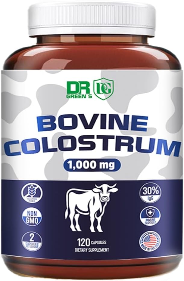 VITAMISAN Colostrum Supplement, 120 kapsler, 1000 mg per servering, 30% IgG immunoglobuliner, Bovine Colostrum pulverkapsler ikke-GMO, Glutenfri, USA