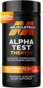MuscleTech Thermogenic Testosterona Booster for Men, AlphaTest Thermo - T-Boost Mens Supplement with Tribulus Terrestris - Male Gym Workout Supplements for Muscle Growth, Stamina & Energy - 90 Pills